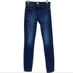 J.Crew Women's Mid Rise Skinny Slim Fit Ankle Jeans Dark Wash Stretch 25X30